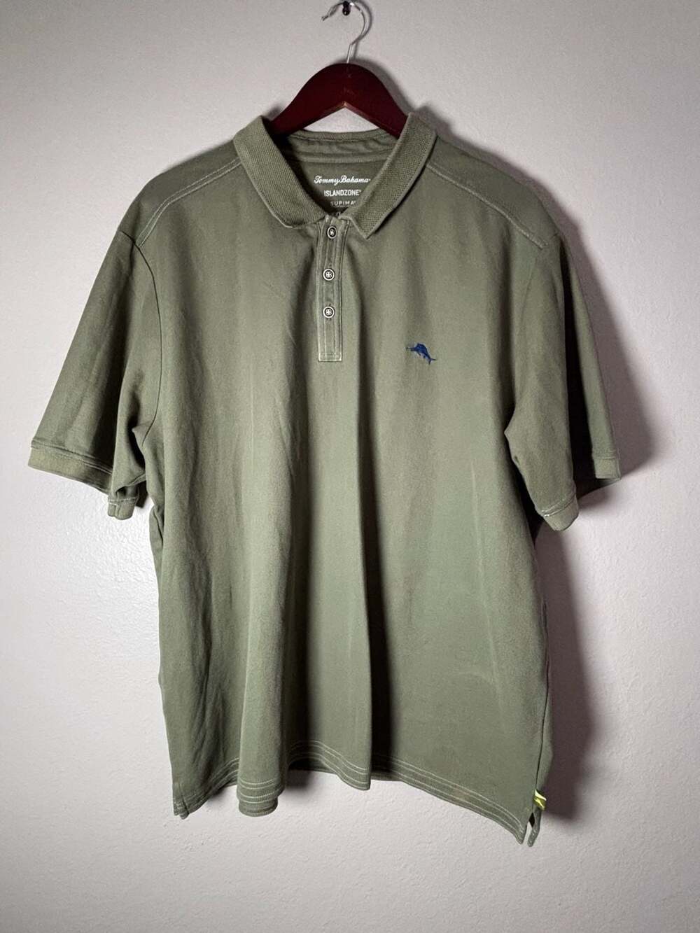 Tommy Bahama IslandZone Supima Polo Shirt Olive Green XXL
